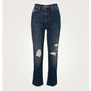 MOTHER High Waisted Rider Ankle Fray Distressed Cropped Skinny Jeans - 28"